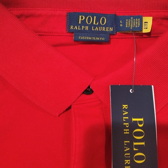 Polo Ralph Lauren RL Racing 67 Motorsport Polo Red Custom Slim Fit Size Large NW - Picture 6 of 6